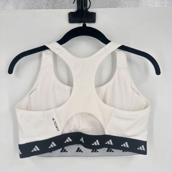 Adidas medium Powerreact Training Medium-Support Techfit Sports Bra white black - Picture 4 of 7